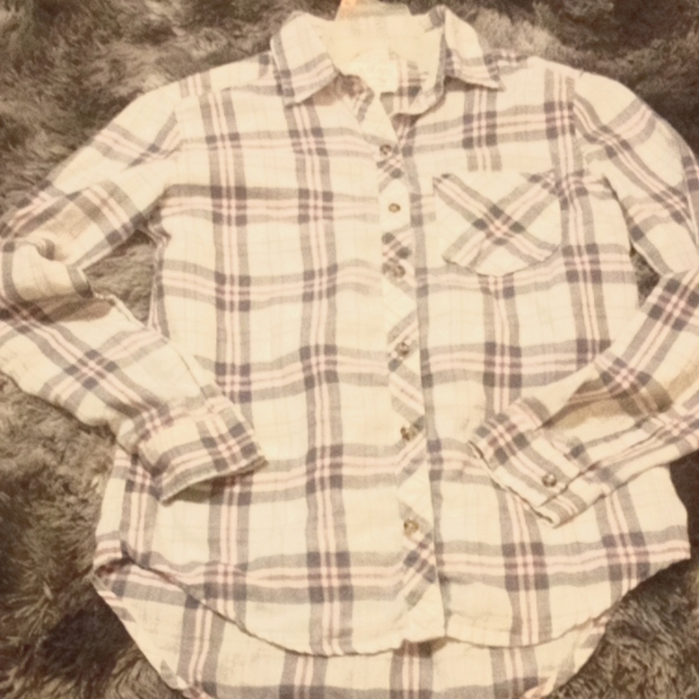 Flannel shirt plaid red and blue